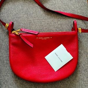 Cherry Red Leather Marc Jacobs Double Zipper Cross Body Bag. $70.00 Wore once!